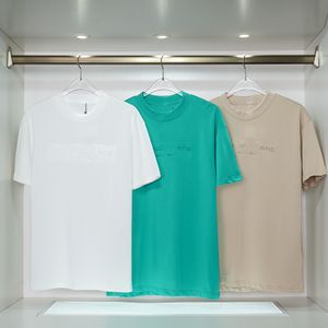 Projektanci mężczyźni kobiety t shirt 3D wytłoczone litery logo koszula marki lato oddychalność z krótkim rękawem czysta bawełna biały T-shirt rozmiar azjatycki