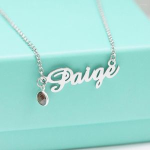 Pendant Necklaces Birthstone Necklace 316 Stainless Steel Jewelry Custom Woman Gift English Name