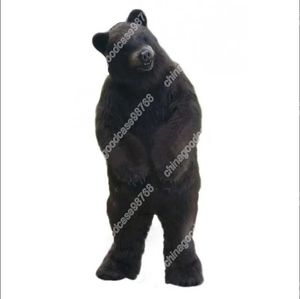 Novo traje de mascote de urso preto de qualidade de personagem adulto Halloween vestido de Natal adereços de corpo inteiro traje de mascote