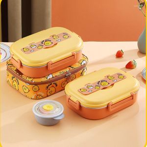 Dinnerware Sets Stainless Steel Thermal Lunch Box Portable Bento School Student Child Cute Bag Warmer Container Soup Cup