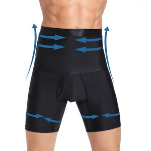 Men's Body Shapers Men Tummy Control Shorts Body Shaper Compression High Waist Trainer Belly Stomach Flat Slimming Shapewear Boxer Underwear Fajas 230710