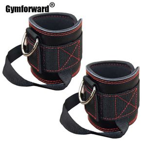 Resistance Bands 2Pc Fitness Workout Padded Cable-Machine Ankle Cuffs Resistance Bands Foot-Support Straps Attachment Hip Leg Training Equipment HKD230710