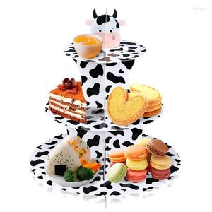 Bakeware Tools 3-Layer Cardboard Cake Stand Disposable Round Cupcake Dessert DIY Paper Craft For Thanks Giving Christmas