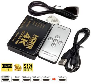 Comutador hdmi 4k 5x1 3x1 1080p caixa seletora de interruptor de vídeo hdmi 5 em 1 saída 3 em 1 saída com controle remoto para pc laptop caixa hdtv dvd