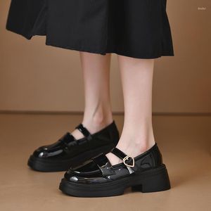 Scarpe eleganti per il tempo libero Lolita Cinturino con fibbia femminile Quadrato Tacchi alti Oxford in pelle a forma di cuore per donna Mary Jane Taglie forti