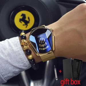 Relógios de pulso de luxo HOURSLY Brand Trend Cool Men's Wrist Watch inoxidável Steel Technology Fashion Quartz Watch For Men Relogio Masculino 230707
