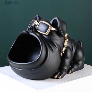 Oggetti Figurine Home Room Decor 3D Figurine Miniature Cool Dog Statua Scultura Decorazione della tavola Scrivania Articoli vari Scatola di immagazzinaggio Decorativa Coin Bank T230710