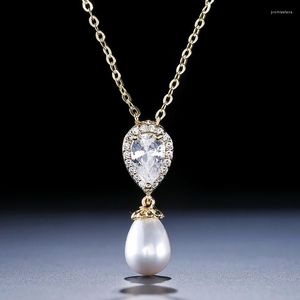 Anhänger Halsketten Exquisite Elegante Perlenkette Für Frauen Modeschmuck Süße Romantische Tropfen Hochzeit Party Geschenke