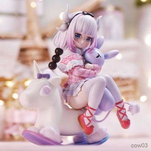 Action Toy Figures 14CM Anime Figure Miss Maid KannaKamui on Horse White Silk Hold The Rabbit Model ornament R230710