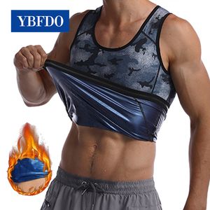 Kroppsformare för män YBFDO Kamouflage Män Shapewear Midjeväst Bastu Thermo Sweat Linne Body Shaper Slimming Träningströja 230710