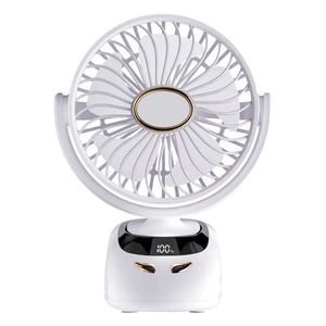 Elektriska fläktkameror 3000mah Mini Cooling Fan 5-hastighet med klipp USB laddar coola fans Mute Wall-On Clip Fan med LED-skärm för sovrumsbordskontor