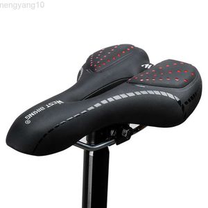 Selle per bici WEST BIKING Sella per bicicletta Cuscino in spugna PU Superficie in pelle Gel riempito di silice Comodo sedile per ciclismo Sella per bici antiurto HKD230710