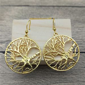 Dangle Earrings Brain Cell Neuron In A Circle Drop Trendy Style Tree Of Life Fashion Biology Women Jewellery