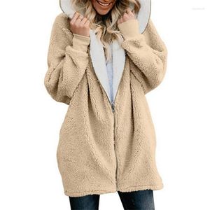 Women's Jackets S-5XL Autumn Winter Jacket 2023 Fashion Zipper Sweaters Lapel Loose Fur Women Outwear Coat Ladies