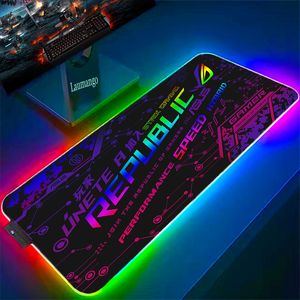 Asus Rog RGB Mousepad Xxl speltillbehör Stor LED-musmatta Lysande tangentbord Skrivbordsskydd PC Gamer med trådbakgrundsbelyst matta