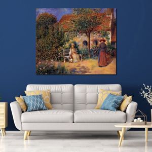 Quadro impressionista su tela Scena del giardino in Bretagna Pierre Auguste Renoir Dipinto a mano Opera d'arte a olio Arredamento moderno della camera d'albergo