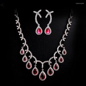 Halsbandörhängen Set 2023 Fashion Luxury High Quality Stone Wedding Jewelry and Party