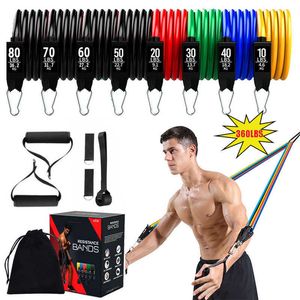 Fasce di resistenza Corda elastica in lattice Fasce elastiche per il fitness Attrezzatura da palestra per bodybuilding domestico Allenamento della forza muscolare Set di bande di resistenza dell'espansore HKD230710