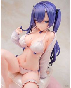 アクションおもちゃのフィギュア21cmアニメフィギュアブルーゴーストガールセクシーなランジェリードレスアップ座ったモデル脱退不可能な静的人形モデルのおもちゃコレクション