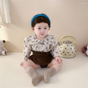 Giyim Setleri Kızlar Takım Bahar Bebek Kore Floral Gömlek Top pp Pantolon Doğum Kız Giysileri Giyin Kıyafetler Toddler 2pcs