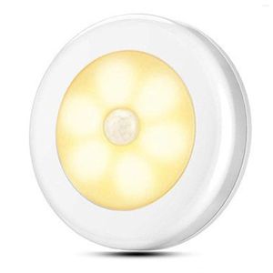 Lâmpada de indução de corpo humano com sensor de luz noturna mini redonda LED economizadora de energia para uso doméstico