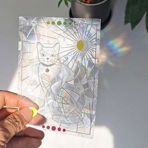 Panel ścienny 3D Rainbow Sun Catcher naklejki lekka folia okienna z pcv samoprzylepna naklejka motocykl naklejka Home Decor 230707