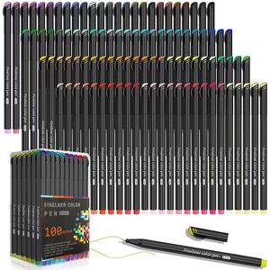 Markers 1224364860100 Color Set 0.4mm Micro Tip Fineliner Pen Drawing Painting Sketch Fine Line Art Marker Office School Stationery 230710