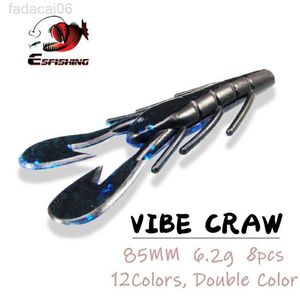 Esche Esche ESFISHING New Soft Bait Vibe Craw 85mm 6g Crawfish Injected Scents and Salts Pesca Isca Artificial Fishing Lures HKD230710