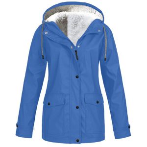 Anzüge Neue Mode Damen Warme Windjacke Mantel Winddicht Fleece Herbst Winter Frauen Mit Kapuze Jacke Outdoor Wandern Kleidung Plus Größe