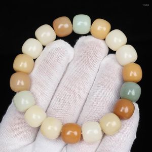 Strand Natural Gradient Multi Treasure Color White Jade Bodhi Buddha Bead Bracelet Female Finger Wrapping Soft Wen Play Old Type Bucket