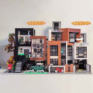 Diecast Model Modern Villas Series MOC 10204 10205 Modular Building Bricks Korean Style House Blocks Toy Gift for Children Boys Girls 230710