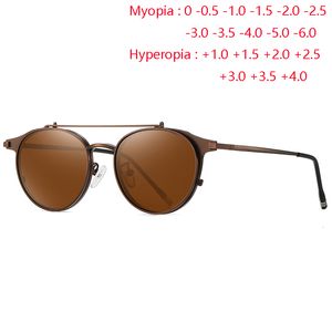 Солнцезащитные очки от 0 05 от 075 до 60 двойной линзы переворачиваются круглый рецепт с Diopters Vintage Hyperopia 40 230707