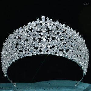 Fermagli per capelli Gioielli da sposa Diademi e corone di cristallo di zircone Grande fascia grande per la sposa Copricapo da donna regalo Accessori da sposa