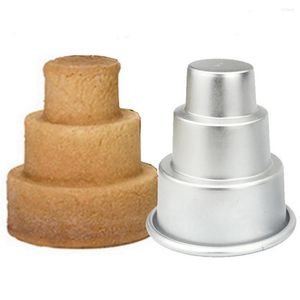 Baking Moulds Mini 3 Tier Cake Pan Home Birthday DIY Pudding Cupcake Mould Aluminium Alloy Cookie Chocolate Mold Jelly