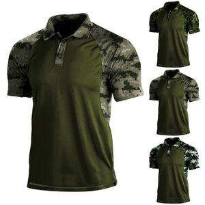 Jackor Summer Military Tactical T Shirts Män snabb torr utomhus natur vandringskjorta Kort ärmstrid Combat Climbing Camouflaged Clothing 2022