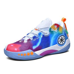 Women Mens Rainbow Color Basketball Shoes High Quality Mid Top Trainers Breathable Casual Sneakers