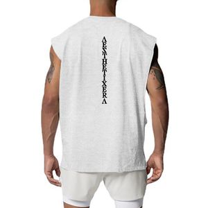 Linne för män Oversized Gym Linne Herr Öppen sida Cut Off Fitness Ärmlös skjorta Mesh Snabbtorkande Bodybuilding Kläder Muscle Singlets Väst 230710