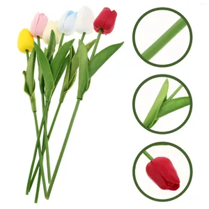 Decorative Flowers Fake Decoration Faux Tulip Artificial Tulips Outdoors Simulation Bouquet Real Touch Wedding Boquets