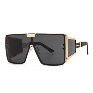 Óculos de sol quadrado superdimensionado de uma lente retrô masculino feminino tons de moda UV400 óculos vintage