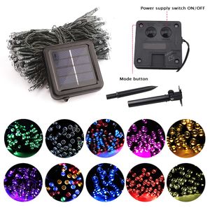 Dekoracje ogrodowe 50100300 Led Solar Fairy Lights Ogród zewnętrzny Wodoodporna girlanda uliczna Domy Dekoracje świąteczne String Light Strip Chain 230710