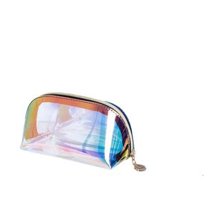 حقيبة ماكياج مصممة العلامة التجارية PVC ليزر قشرة محمولة حقيبة تخزين مستحضرات التجميل عالية الجمال