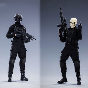 Action Toy Figures In Stock DLZ TOYS 1 12 Scale Collectible Skull Sergeant Chief Movable Joint Doll Full Set 6 Inches Male Solider Figure 230707