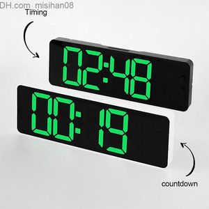 Wall Clocks 13 inch large LED digital display wall clock home decoration remote control temperature time date week power off memory timer Z230711