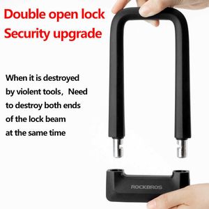 ROCKBROS Bike Locks Anti-tht Bicyc U Lock Set Anti-12 Tons Hydraulic Shear Safety Cab Padlock Motorcyc Scooter MTB Bike Accessories HKD230711