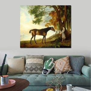 Horse Canvas Art George Stubbs Painting Shark with His Trainer Price Handmade Classical Landscape Home Office Decor