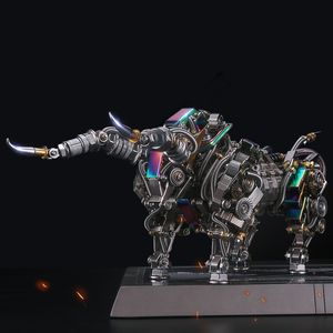 Diecast Model Mekanik Hayvan Bull 3D Metal Bulma Bulma Diy Yapı Taşları Modeli El Araç Meclis Oyuncakları Yetişkin 230710 için Doğum Günü Hediyesi