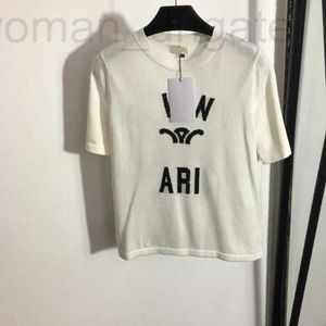 女性の Tシャツデザイナー 23ss ニットトップス服女性胸レター半袖ニットシャツ Tシャツトップ高品質 a1 TM9S