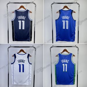 11 Kyrie Irving Printed 2023-2024 Nuove maglie da basket Bianco Verde Blu scuro Uomo XS-2XL