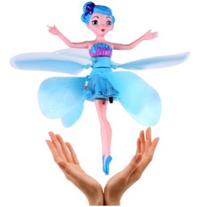 LED-ljuspinnar Kreativa dansare Fairy Toys Princess Doll Electric Flying Toys Mini Hand Suspension Leksaker RC Helikopter Barn Julklappar 230710