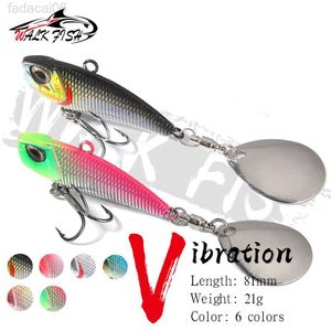 Beten Lures WALK FISH 1 STK 81mm 21g Spinnerbete Metall VIB Fiskedrag Roterande svans Vibration Paljetter Japan Wobbler Trolling Bait Predator HKD230710